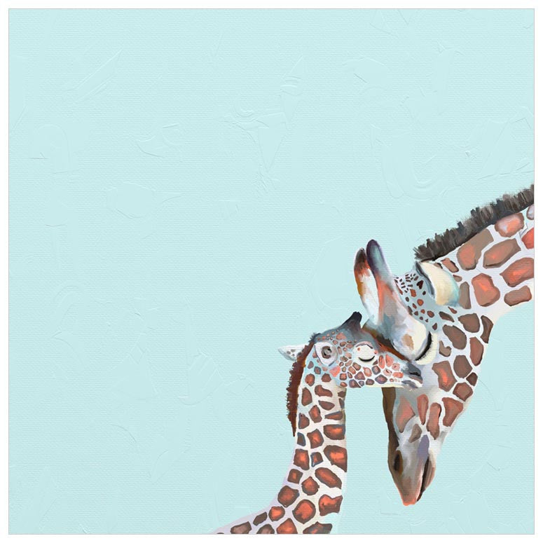 You And Me Giraffe - Blue Wall Art-Wall Art-Jack and Jill Boutique