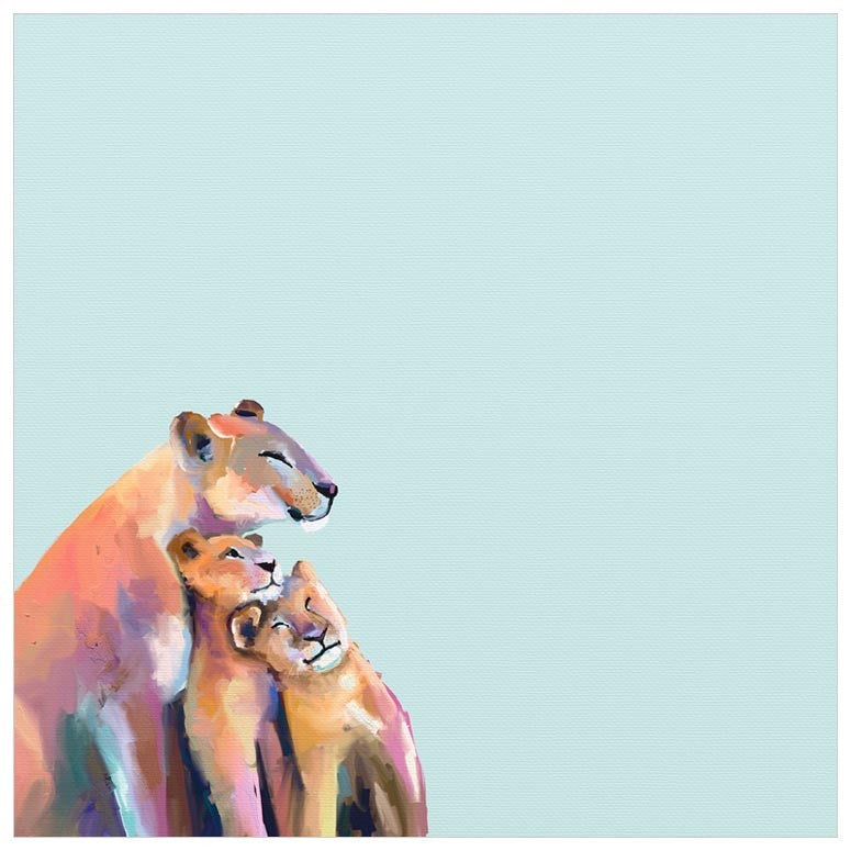 You And Me Lions - Blue Wall Art-Wall Art-Jack and Jill Boutique