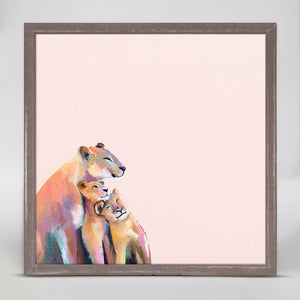 You And Me Lions - Pink Mini Framed Canvas-Mini Framed Canvas-Jack and Jill Boutique