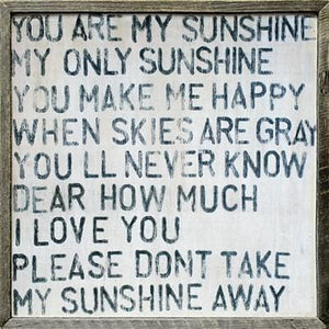ART PRINT - You Are My Sunshine Vintage-Art Print-24x24-Gray Wood-Jack and Jill Boutique