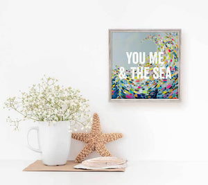 You Me & The Sea Mini Framed Canvas-Mini Framed Canvas-Jack and Jill Boutique