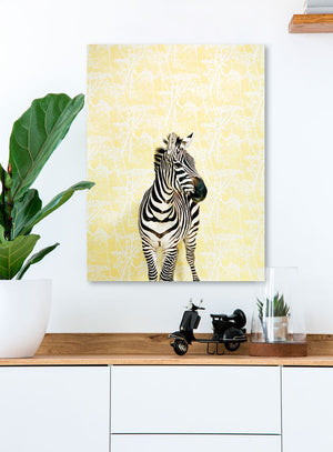 Zebra On Yellow Wall Art-Wall Art-Jack and Jill Boutique